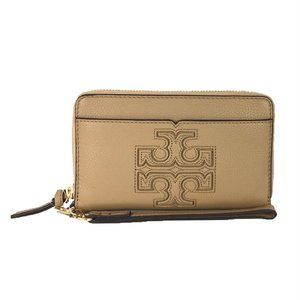 TORY BURCH Harper Wristlet Wallet Camel